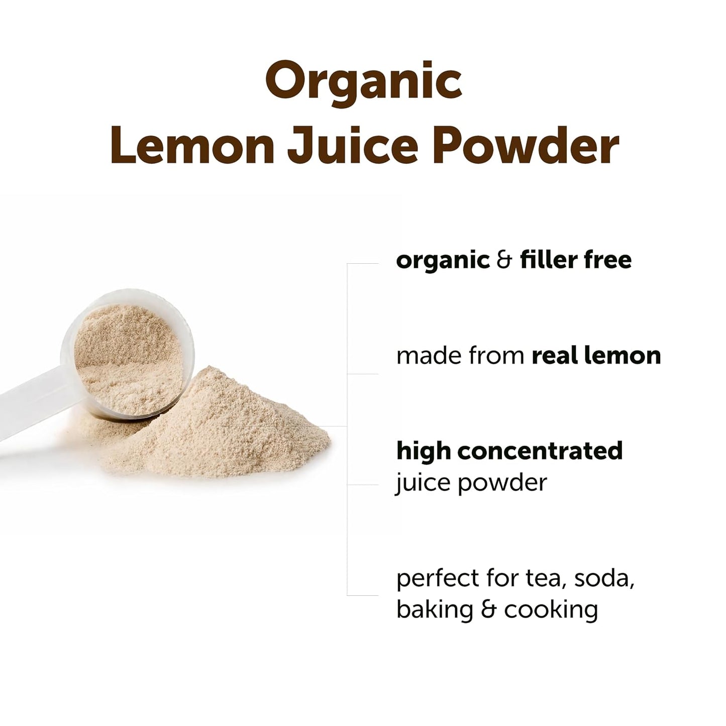 Micro Ingredients Organic Lemon Juice Powder, 10 Ounce | Natural Fruit Flavor | Made from Real Lemon | No Sugar & Additives | Great for Drinks, Smoothie & Beverages | Non-Gmo & Vegan Friendly
