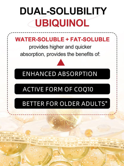 DRFOSTER Coq10 400mg Softgels Ubiquinol with PQQ & Vitamin E, Olive Oil, Heart, Brain & Energy Support - 120 Days Supply