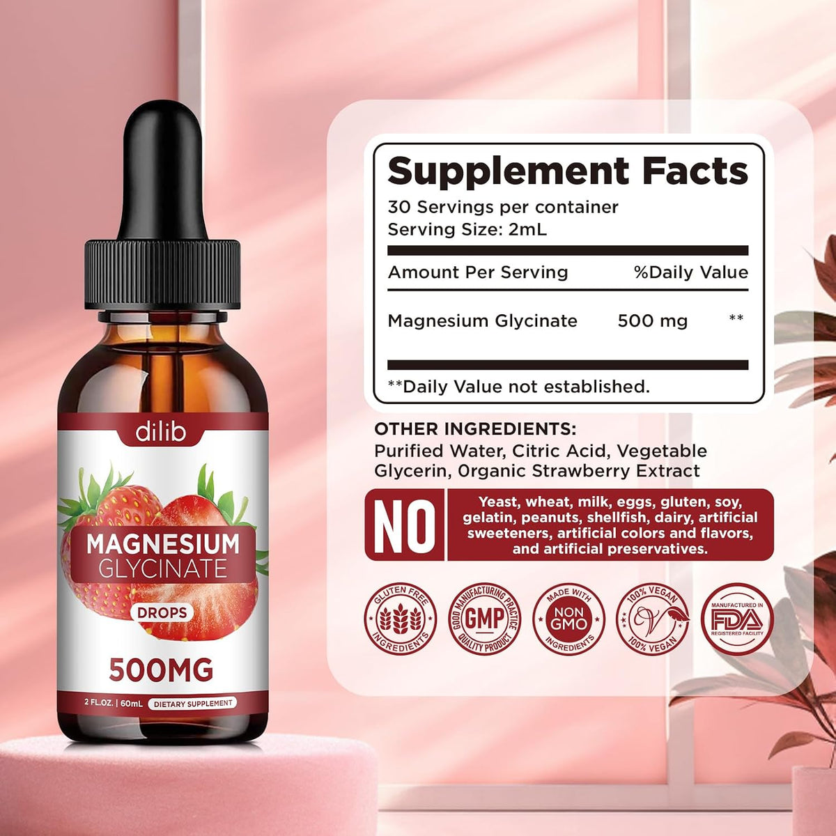 Liquid Iron Supplement for Women Magnesium Glycinate Liquid Drops