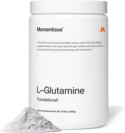 Momentous L-Glutamine Powder - Gut Health & Muscle Recovery Supplement - Boosts Exercise Performance & Immune Function - NSF Certified for Sport - 5 g - 60 Servings