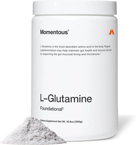 Momentous L-Glutamine Powder - Gut Health & Muscle Recovery Supplement - Boosts Exercise Performance & Immune Function - NSF Certified for Sport - 5 g - 60 Servings