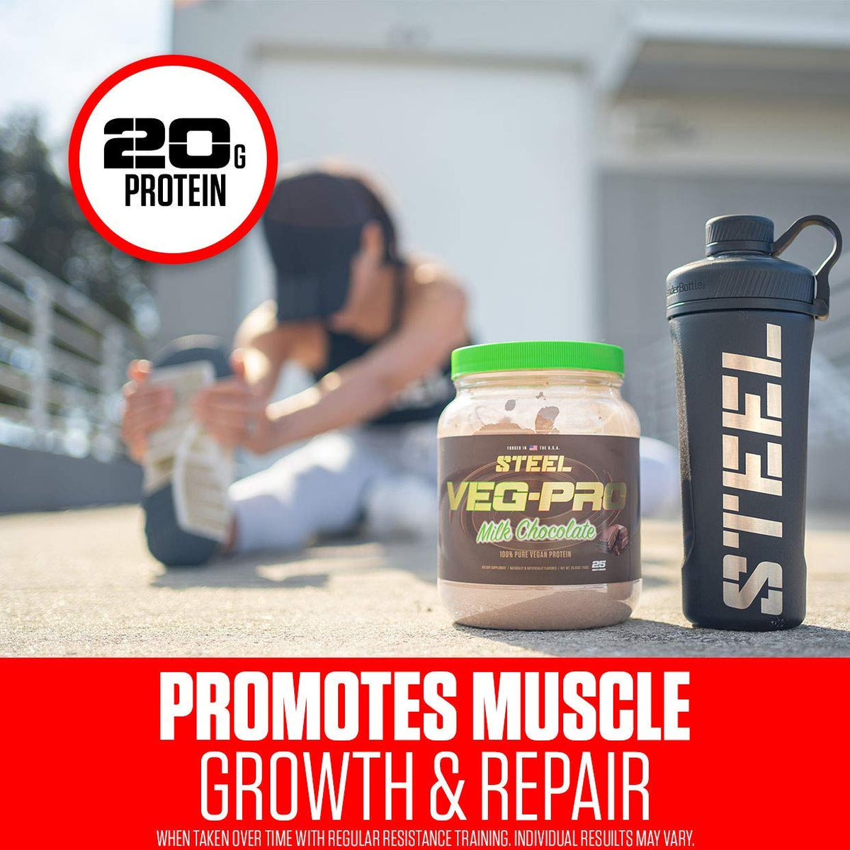 Steel Supplements Veg-PRO | Vegan Protein Powder, Milk Chocolate | 25 Servings