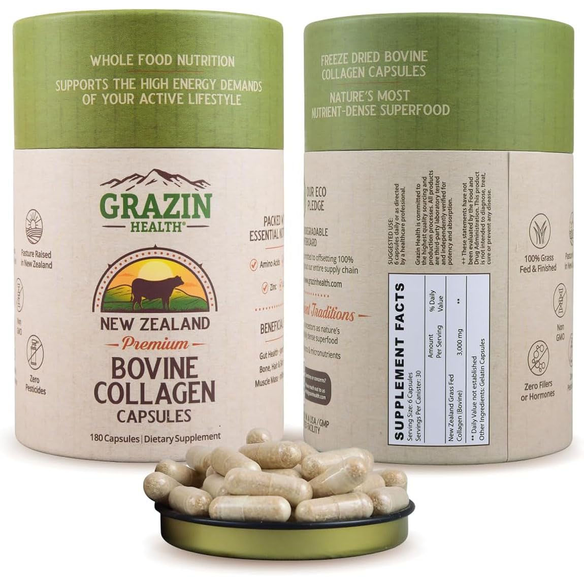 Bovine Organ Complex 3000mg per Serving (30 Servings) | Pancreas, Liver, Spleen, Kidney, Heart (600 Mg per Organ per Capsule) Grass Fed