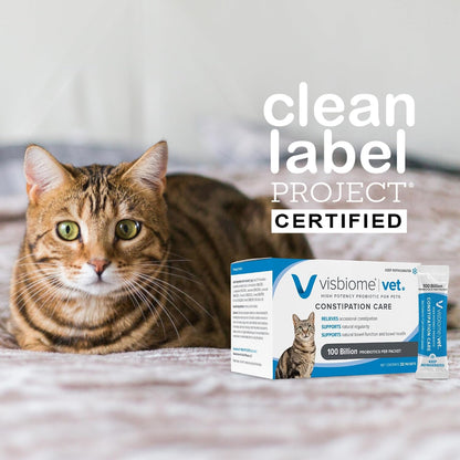 Visbiome® Vet Constipation Care Probiotic for Cats, 100B CFU, 30 Packets | Veterinarian Recommended, Slab51® Formulation, Multi-Strain, Refrigerated Probiotics, Weight-Based Dosing