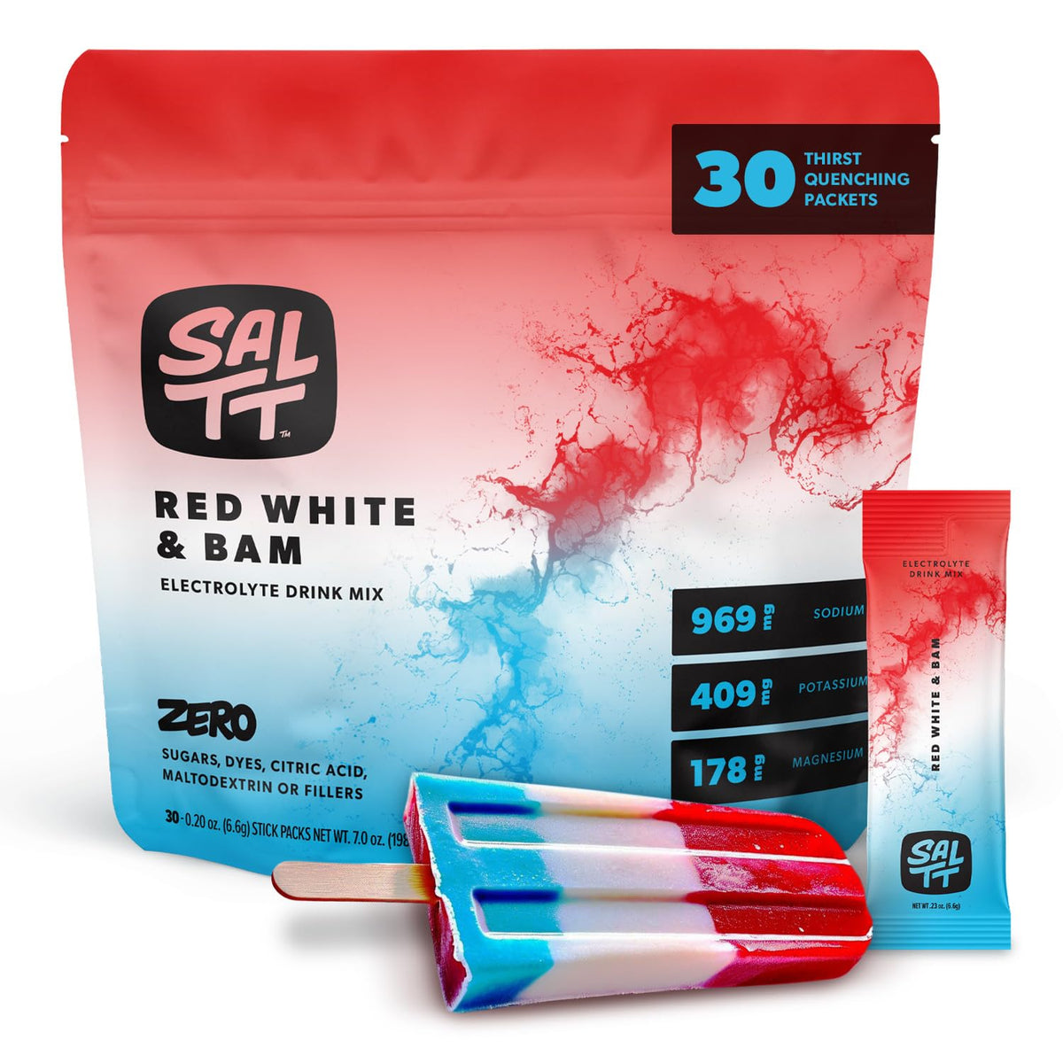 SALTT Electrolyte Packets - Clean Slate (30 Sticks) - Zero Sugar