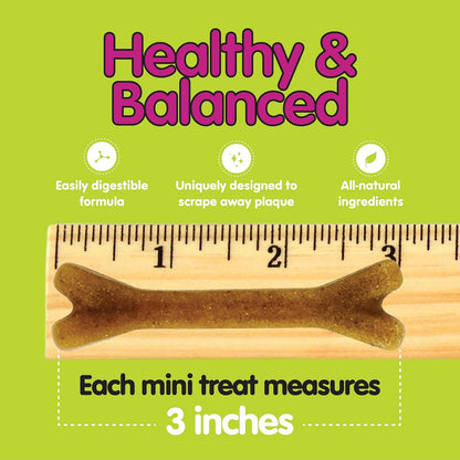 Fido Belly Bones for Dogs, Mini - 21 Count - Yogurt-Flavor Dental Treats for Small Dogs - Plaque & Tartar Control for Fresh Breath - Digestive Support - Made in USA