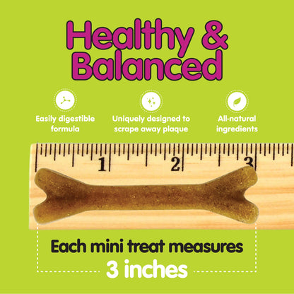 Fido Belly Bones for Dogs, Mini - 21 Count - Yogurt-Flavor Dental Treats for Small Dogs - Plaque & Tartar Control for Fresh Breath - Digestive Support - Made in USA