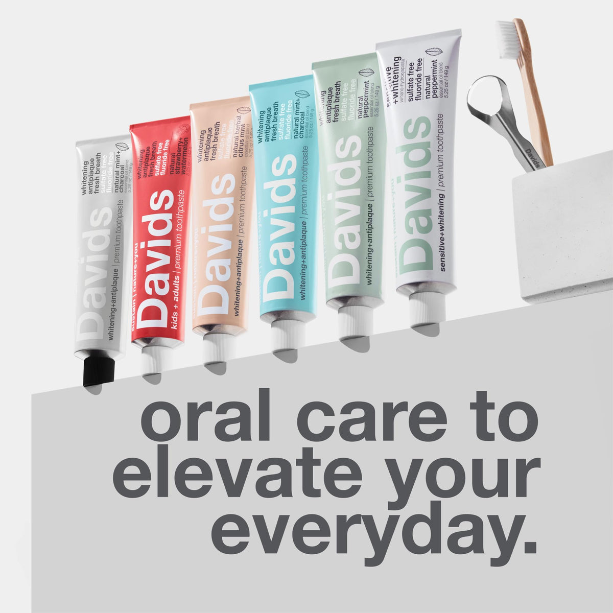 Davids Fluoride Free Toothpaste Teeth Whitening SLS Free Peppermint 5.25oz