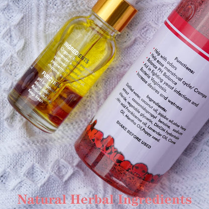 forvirness Feminine Wash & Natural Yoni Oil Set, Vaginal Wash with Cleaning Factor - Remove Odor