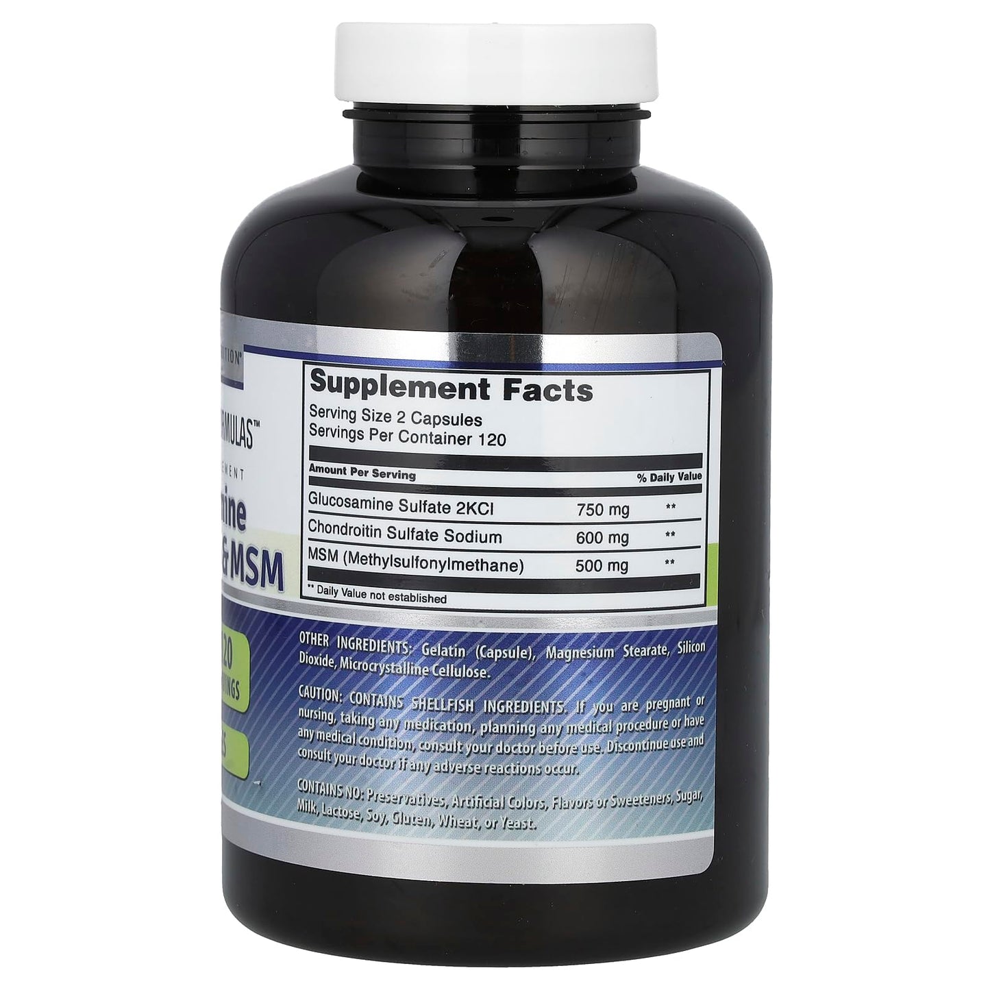 Amazing Formulas Glucosamine Chondroitin & MSM Supplement | 1850 Mg per Serving | 240 Capsules | Non-GMO | Gluten-Free | Made in USA