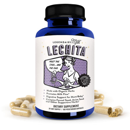 Legendairy Milk Lechita, Supports Milk Flow, Organic Fenugreek Free Breastfeeding Supple