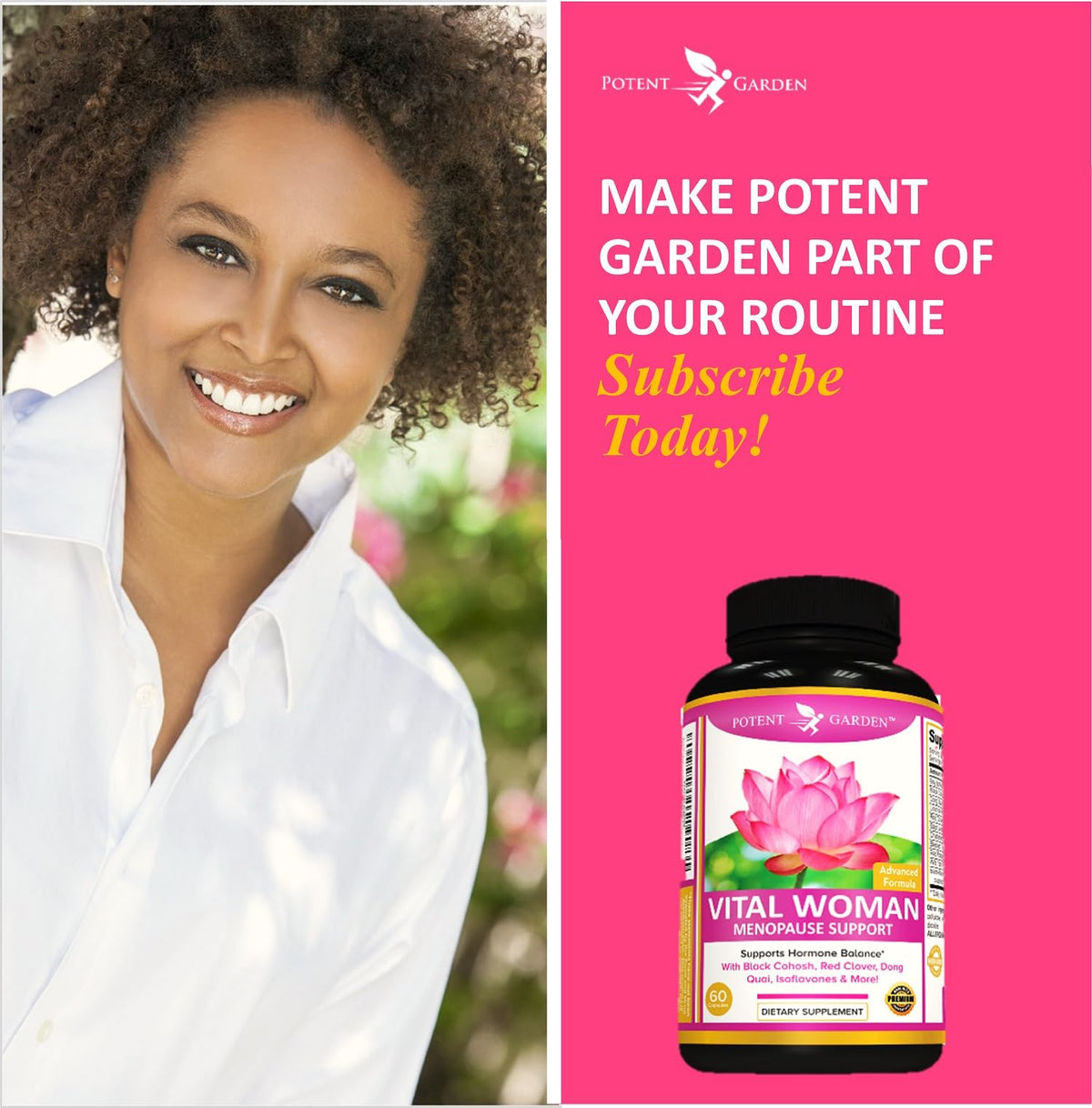 Potent Garden Menopause Relief Supplement with Black Cohosh, Soy Isoflavones, and Don Quai