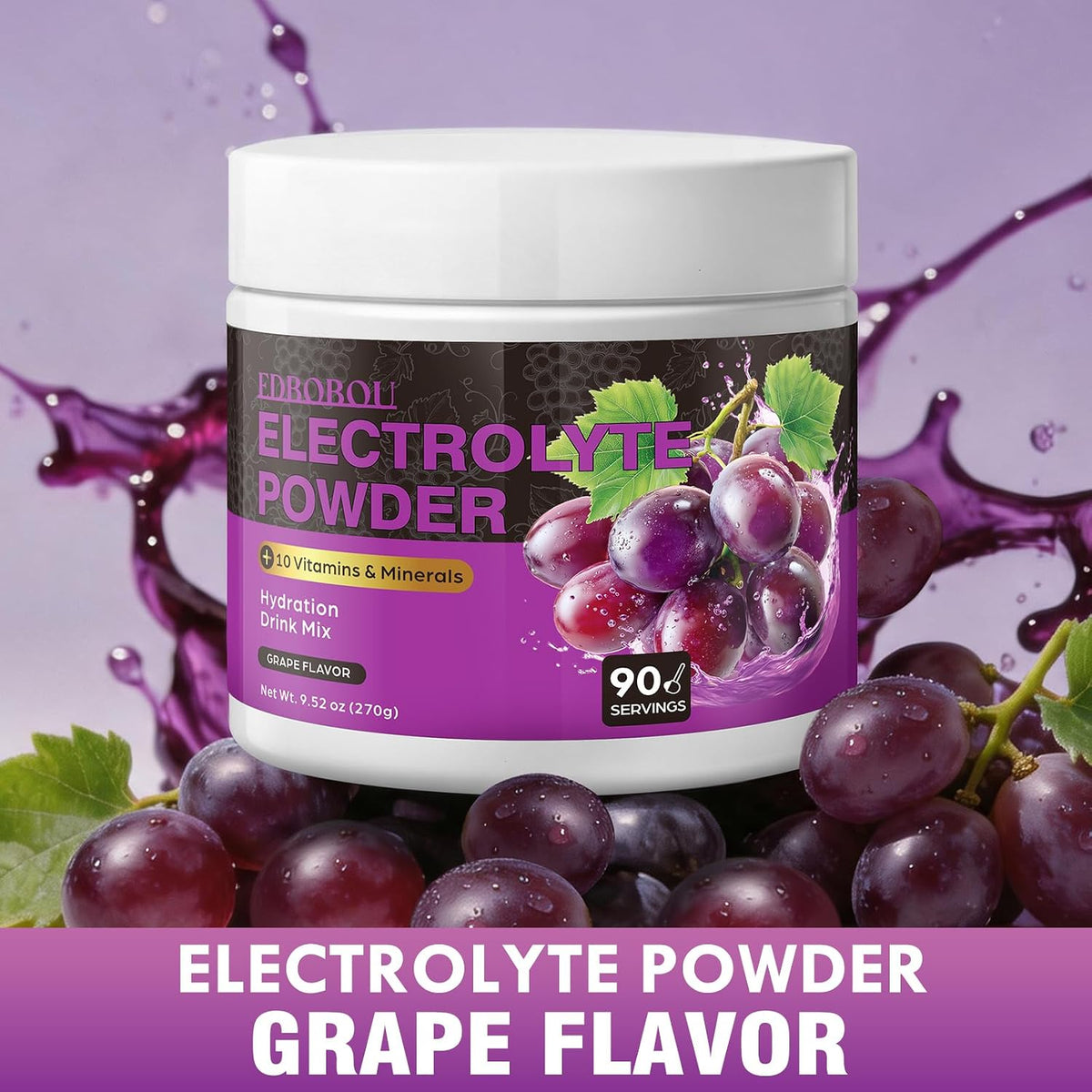 Sugar Free Electrolyte Powder Grape Flavor 90 Servings