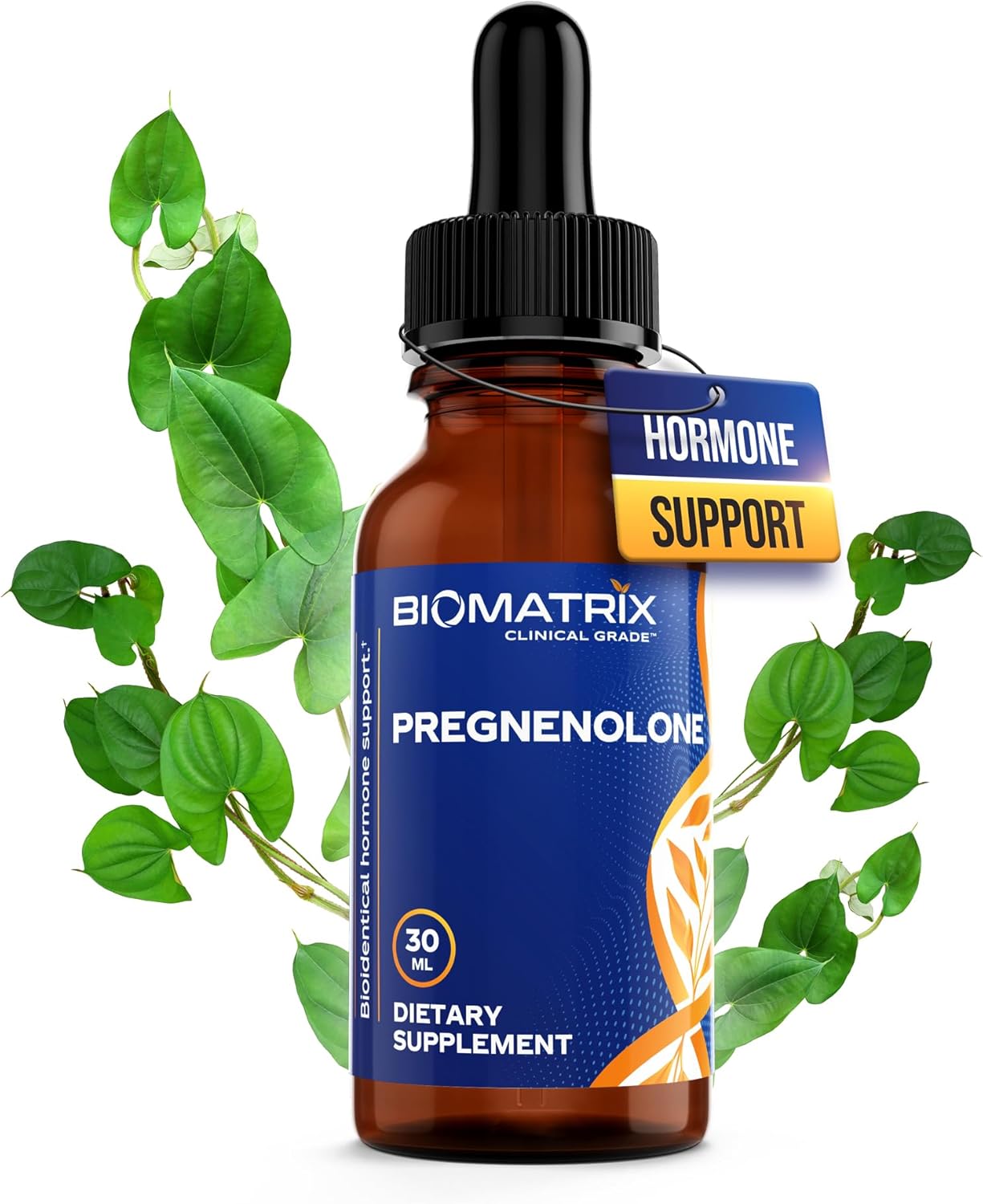 BioMatrix Pregnenolone Supplement, Sublingual Micronized Liquid for Memory, Mood, Brain Health | 3X Better Absorption Than Capsules (30 ml) - 30-60 Day Supply