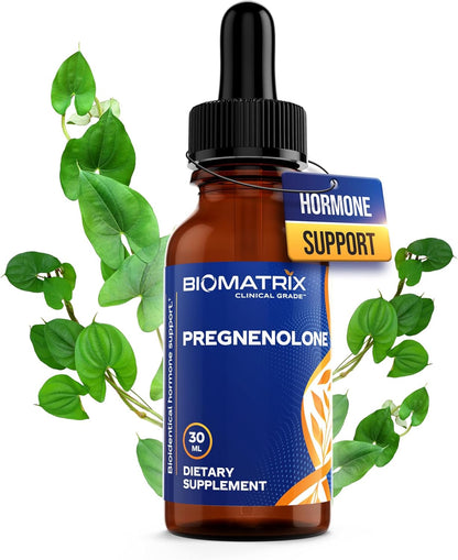 BioMatrix Pregnenolone Supplement, Sublingual Micronized Liquid for Memory, Mood, Brain Health | 3X Better Absorption Than Capsules (30 ml) - 30-60 Day Supply