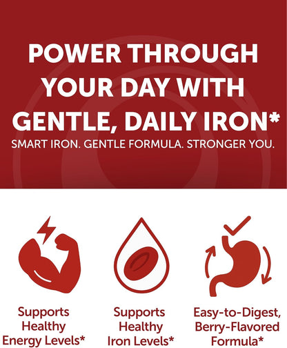 Lunakai USA Made Vegan Iron Gummies 5-in-1 with Methylfolate, Vitamin C, E & B12 - Daily Chewable Iron Supplement for Women, Men & Kids - Energy & Blood Health Support, Non-GMO, 60ct