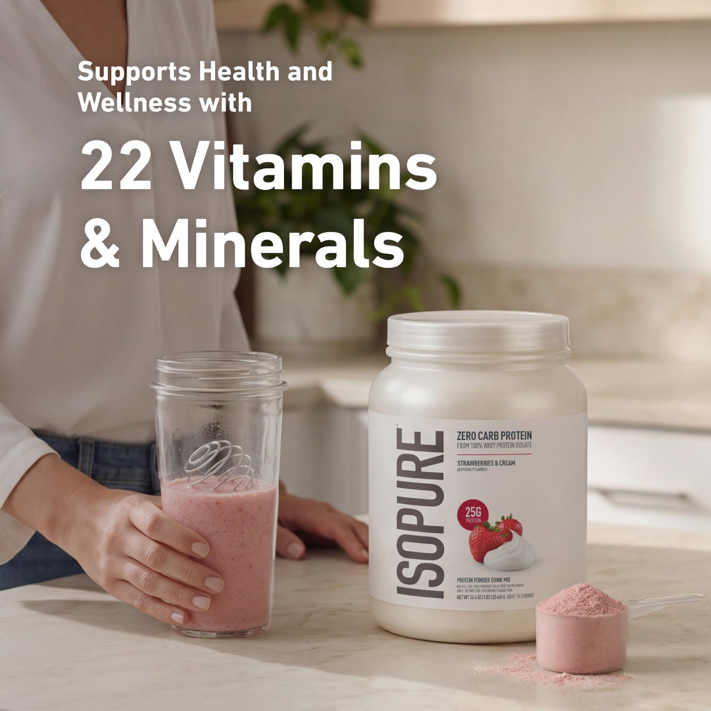 Isopure Zero Carb 100% Pure Whey Isolate Protein Powder, Gluten Free, With Vitamins, Cookies & Cream, 25g Protein Per Serving, 1 Lb, 15 Servings (Packaging May Vary)