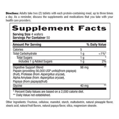 Country Life Papaya Digestive Support, 500 Chewable Wafers | Natural pineapple & papaya Flavor. Assists nutrient absorption, contains papain & protease