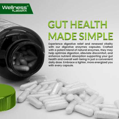 Digestive Enzymes with Probiotics and Prebiotics, 450mg, 5 Billion CFUs - Pure Super Digestion Capsules - Digestive Enzymes for Women & Men Support Digestion & Gut Health - 120 Count