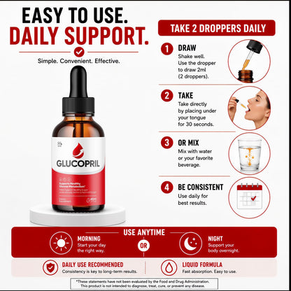 Glucopril Drops, Advanced Formula Blood Health Support 5-Pack, 150 Servings