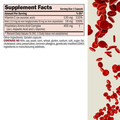 Andrew Lessman ProCaps Iron Plus 18mg Chelated Iron 90 Capsules | Gentle amino acid chelated iron with Vitamin C to support absorption. Non-acidic and easy on the stomach.