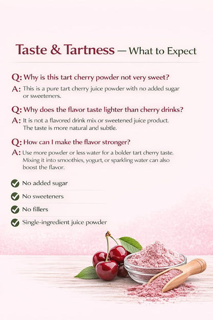 UNLEASH'D ORGANIC Organic Tart Cherry Juice Powder 16 oz – 100% Pure Natural Superfood, Rich in Antioxidants & Vitamins