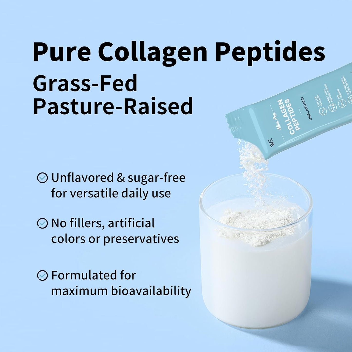 Collagen Peptides,Hydrolyzed Collagen Peptides I, III, Skin, Nails, Bone and Joint Health, Unscented, for Men and Women, 14.11 Oz