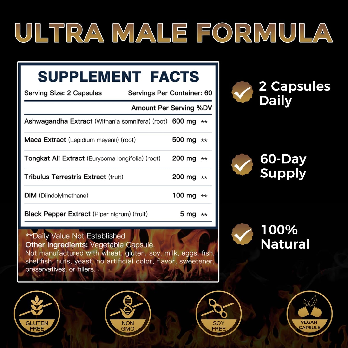 DRFOSTER Testosterone Booster for Men, Ultra Testosterone Formula 600mg Ashwagandha, Tongkat Ali & Maca - 120 Capsules