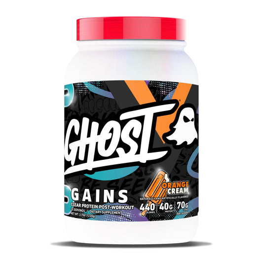 GHOST Clear Gains Mass Gainer Protein Powder - Post-Workout Weight Gainer Mix - 40g of Whey Protein Isolate, 440 Calories & 70g Vitargo Carbs - Lean Muscle Building & Recovery - Strawberry Watermelon