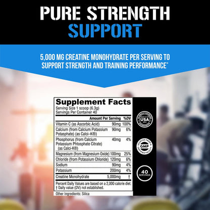 Evlution Nutrition Creatine 5000 - Supports Faster Recovery Lean Muscle Growth & Performance - Pre & Post Workout Powder - 5000mg Pure Creatine Monohydrate Per Serving - 60 Servings - Unflavored
