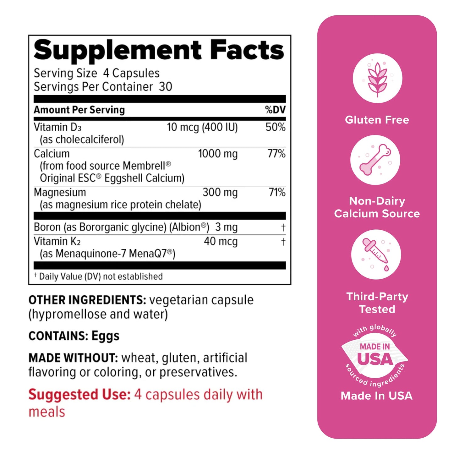 Redd Remedies, Bone Health Advanced, Vitamin D3 and Calcium for Strong Bone Support, 120 Vegetarian Capsules