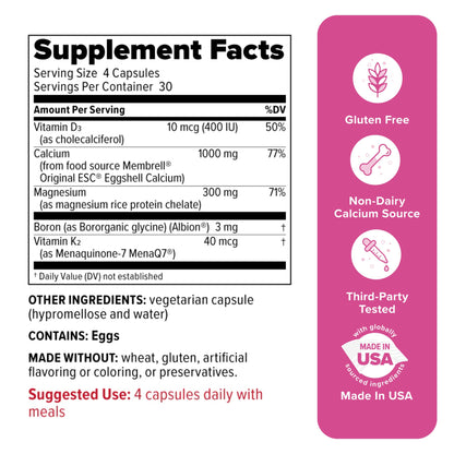 Redd Remedies, Bone Health Advanced, Vitamin D3 and Calcium for Strong Bone Support, 120 Vegetarian Capsules