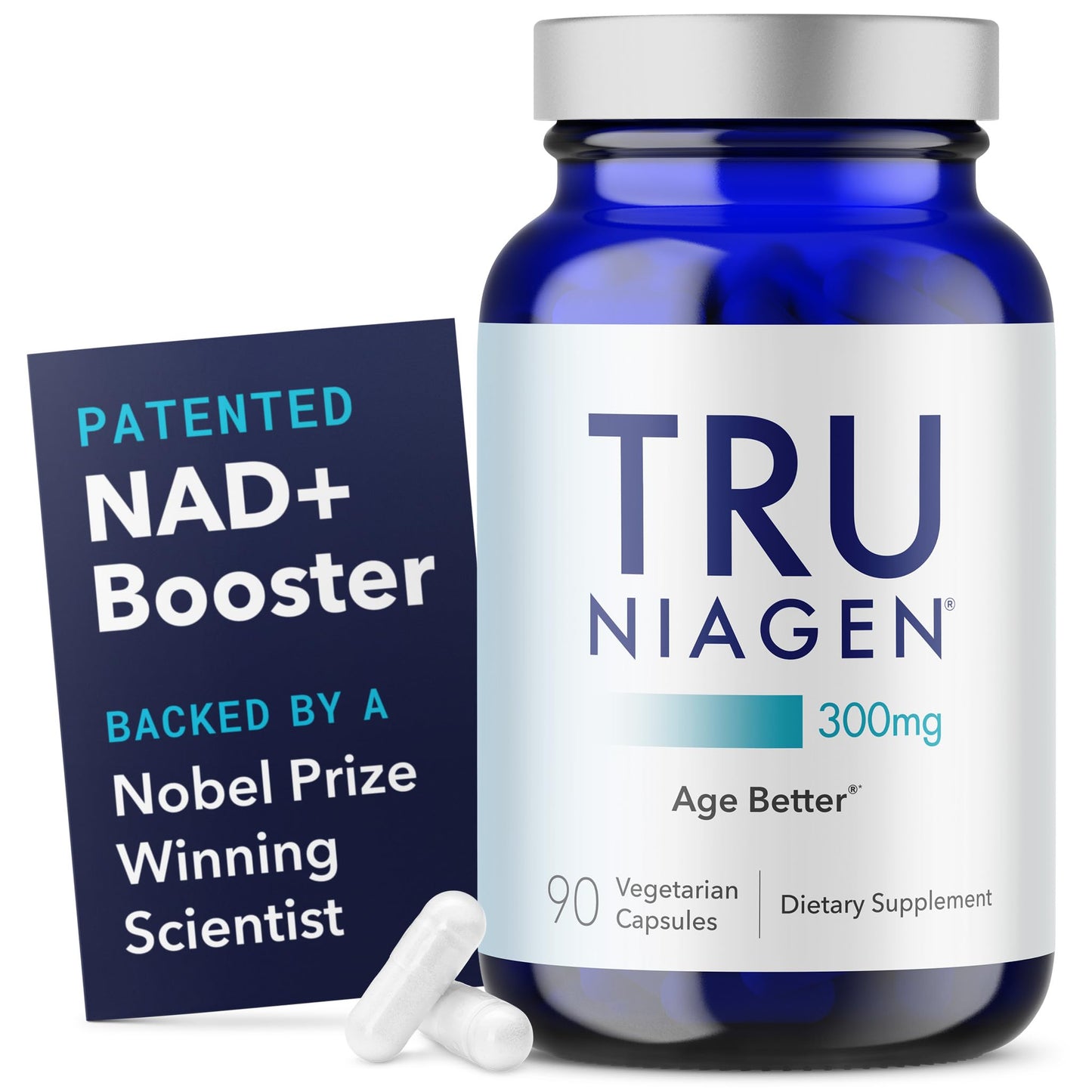 TRU NIAGEN Patented NAD+ Supplement, 300mg Niagen, 30 Servings | Nicotinamide Riboside (NR) Take 1 Daily | 1 Bottle