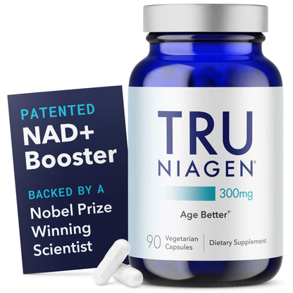 TRU NIAGEN Patented NAD+ Supplement, 300mg Niagen, 30 Servings | Nicotinamide Riboside (NR) Take 1 Daily | 1 Bottle