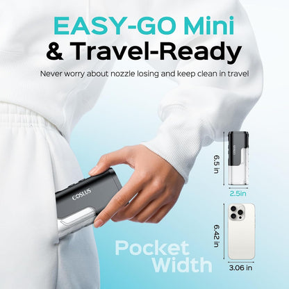 COSLUS T40 Mini Water Flosser for Travel, Portable Compact Design, Balck