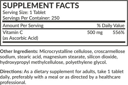Futurebiotics Vitamin C 500mg Non-GMO, 250 Tablets