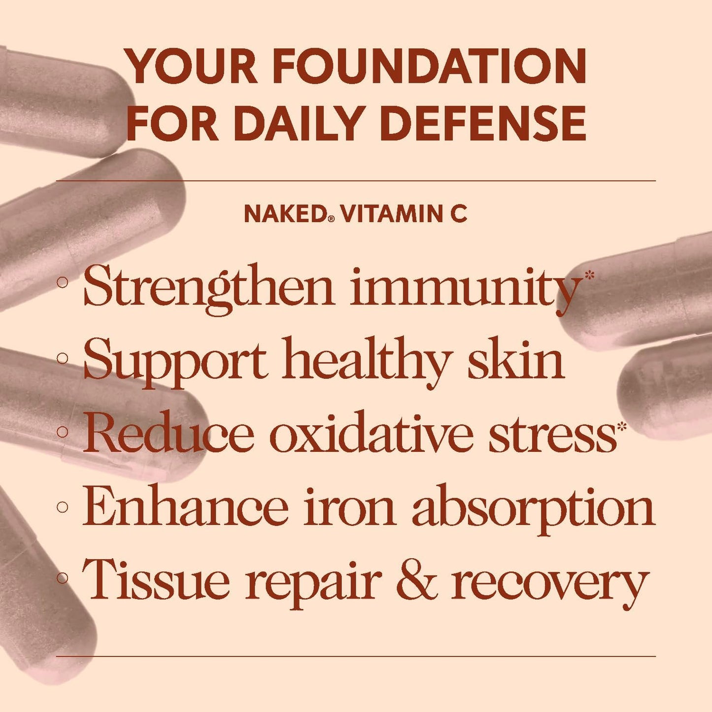 Naked Iron + Vitamin C Bundle – High-Potency Supplement for Deficiency, Energy Support, Red Blood Cell & Daily Antioxidant Immune Support – 65 mg Iron (60 Caps) + 500 mg Vitamin C (90 Caps)