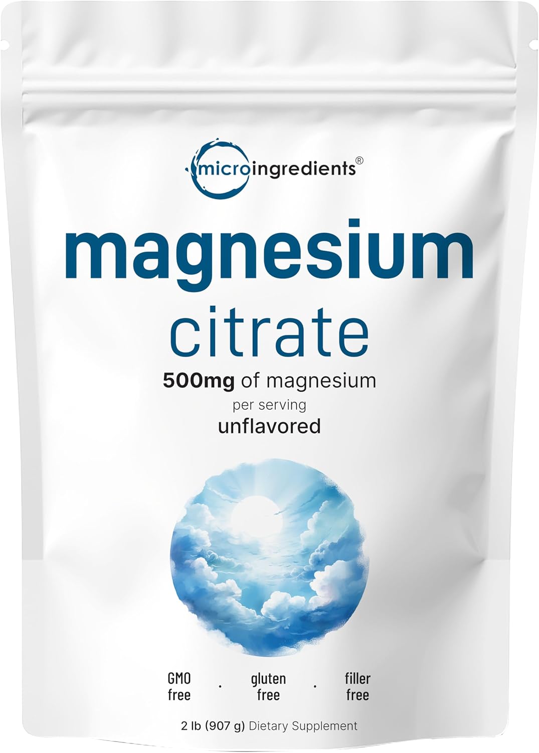 Magnesium Citrate Powder, 2lbs | Unflavored Magnesium Supplement | Relaxation and Nutrient Utilization | Easily Absorbed Formula | Non-GMO, Vegan, Gluten Free
