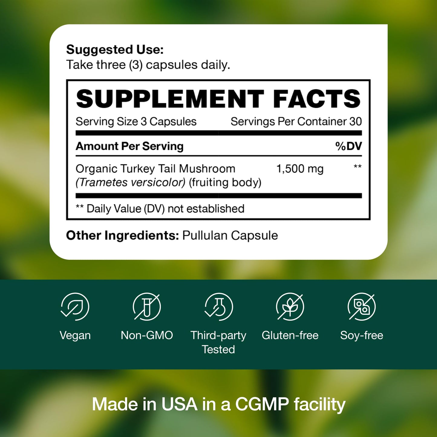 Fresh Nutrition Organic Turkey Tail Mushroom Extract Supplement - High in Beta Glucans – Non-GMO, Vegan Friendly, Gluten-Free - 90 Capsules