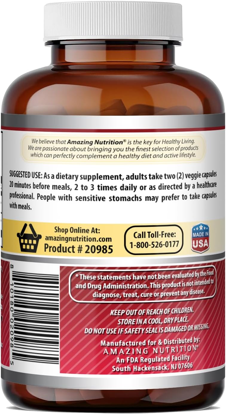 Amazing Formulas Quercetin 800mg with Bromelain 165mg, 120 Veggie Capsules Supplement | Non-GMO | Gluten Free | Made in USA