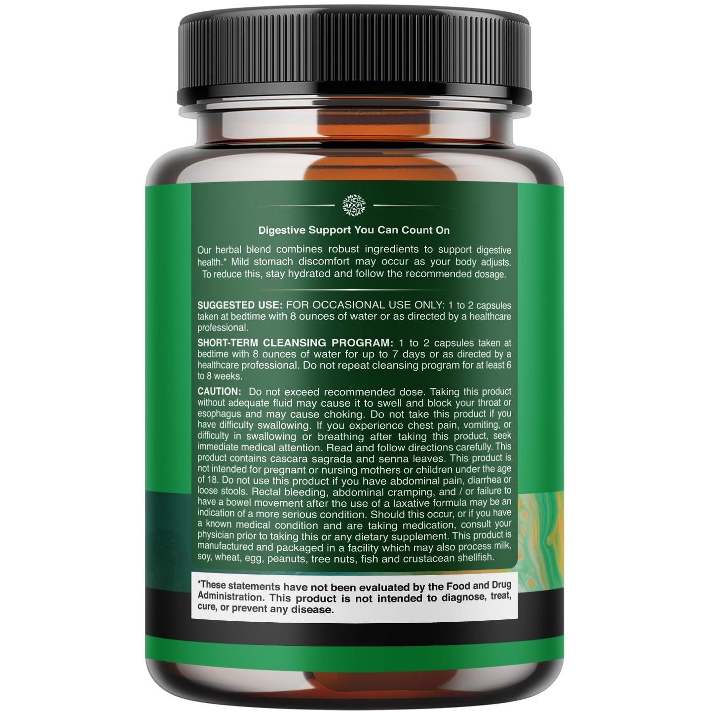 Herbal Laxative Capsules with Probiotics – Natural Laxatives for Constipation with Senna Leaf, Psyllium, Aloe Vera – Colon Cleanse for Women & Men - Detox for Gut Health & Weight Management – 60 Count