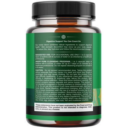 Herbal Laxative Capsules with Probiotics – Natural Laxatives for Constipation with Senna Leaf, Psyllium, Aloe Vera – Colon Cleanse for Women & Men - Detox for Gut Health & Weight Management – 60 Count