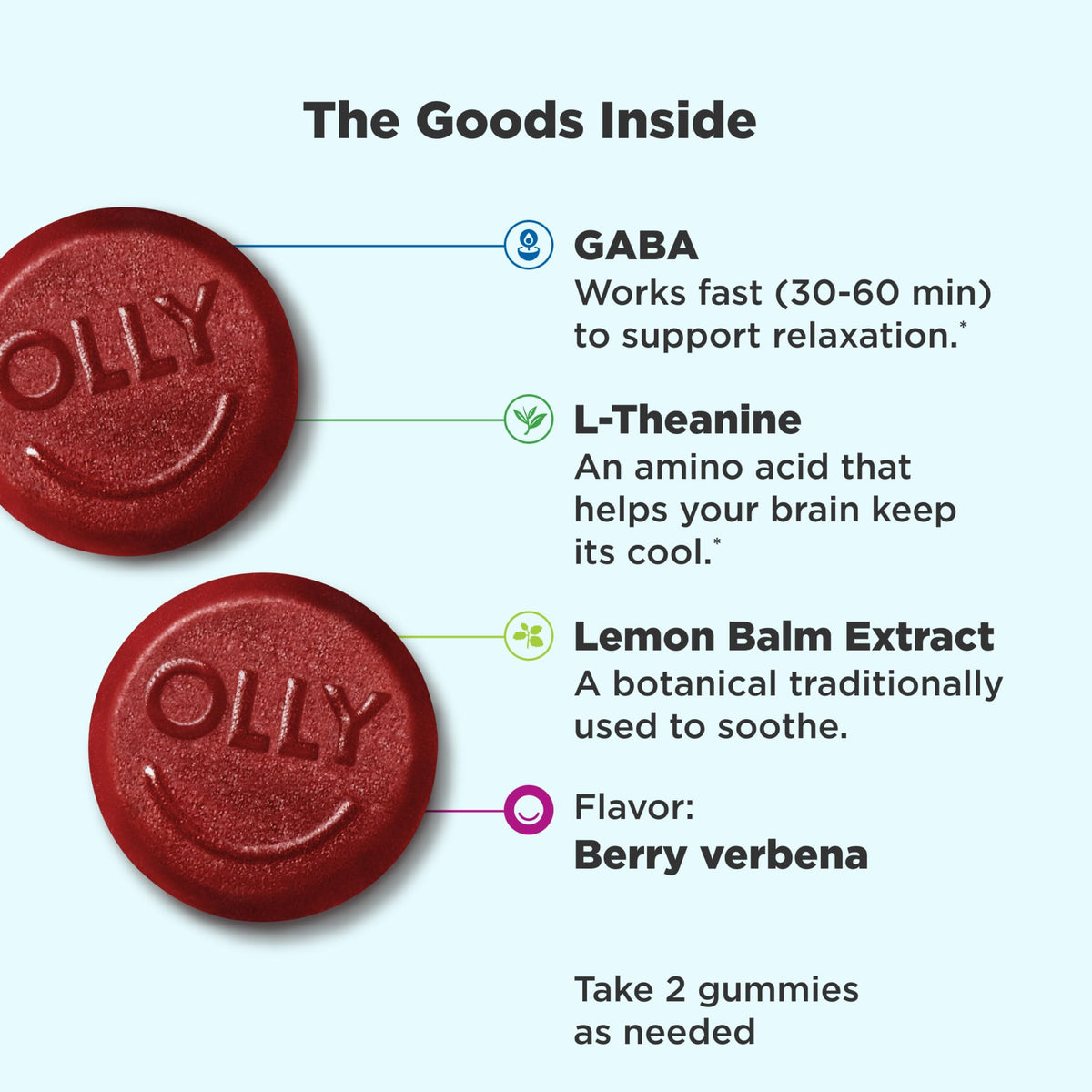 OLLY Hello Happy Gummy Worms, Mood Balance Support, Vitamin D, Saffron, Adult
