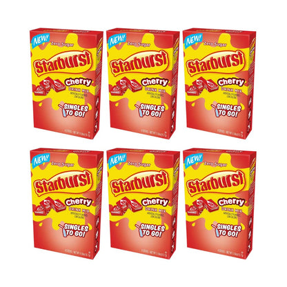 Starburst Cherry Singles To Go Sugar Free Drink Mix Packets - Pack of 6
