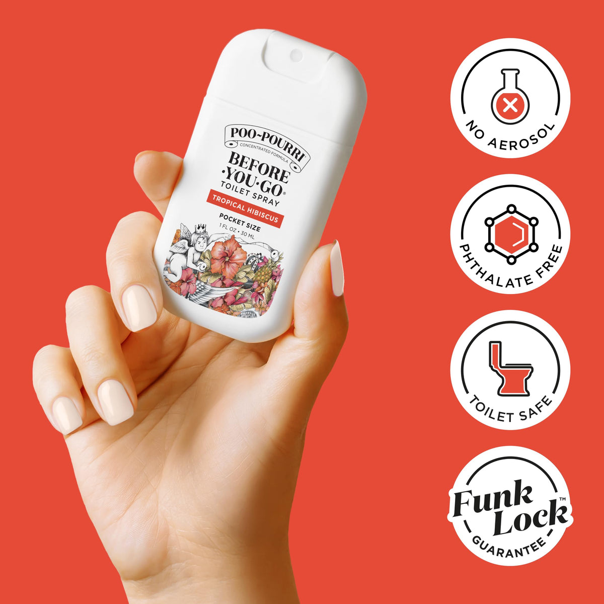 Poo-Pourri Before-You-Go Toilet Spray, Tropical Hibiscus, 2 Fl Oz - Hibiscus, Apricot and Citrus