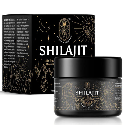 Shilajit Resin with Fulvic Acid & Trace Minerals, Original Siberian Pure Shilajit with 85+ Humic