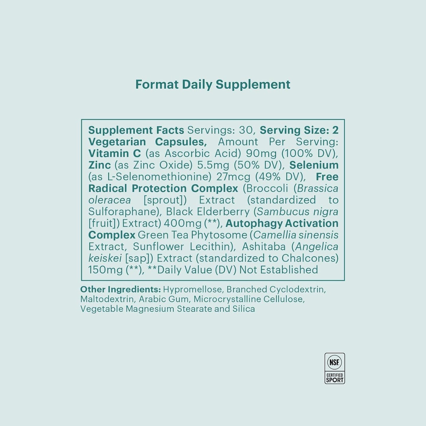 ELYSIUM Format Immune Support Supplement - Vitamin C Supplement, Immunity Support, Immune Defense, Intermittent Senolytic Complex Immune Support for Adults, Complete Immunity Supplement - 60ct