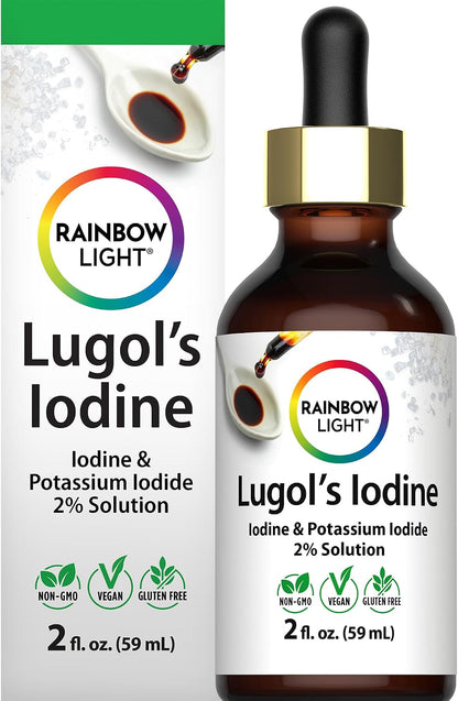 Rainbow Light Lugol's 2 Percent Iodine Solution | 2 fl oz | Iodine & Potassium Iodide 2% | Liquid Drops