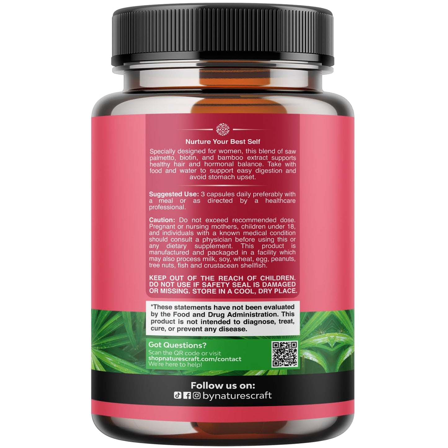 Saw Palmetto for Women 500mg - DHT Blocker for Women 30-Day Supply - Hair Vitamins for Hair Loss Supplement - Saw Palmetto Extract Capsules with Maca Root & Biotin - 90 Count