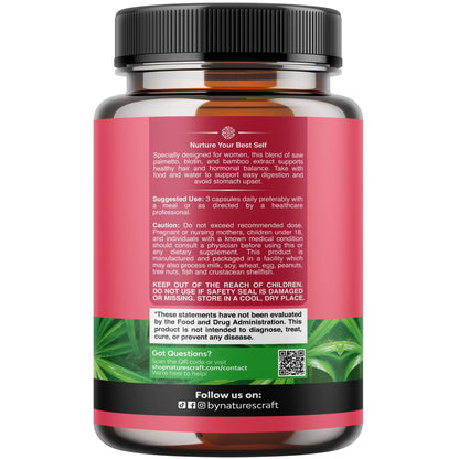 Saw Palmetto for Women 500mg - DHT Blocker for Women 30-Day Supply - Hair Vitamins for Hair Loss Supplement - Saw Palmetto Extract Capsules with Maca Root & Biotin - 90 Count
